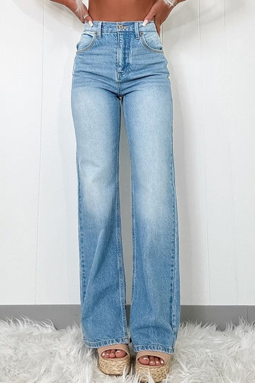 Light Vintage Slit Hem Jeans - 2