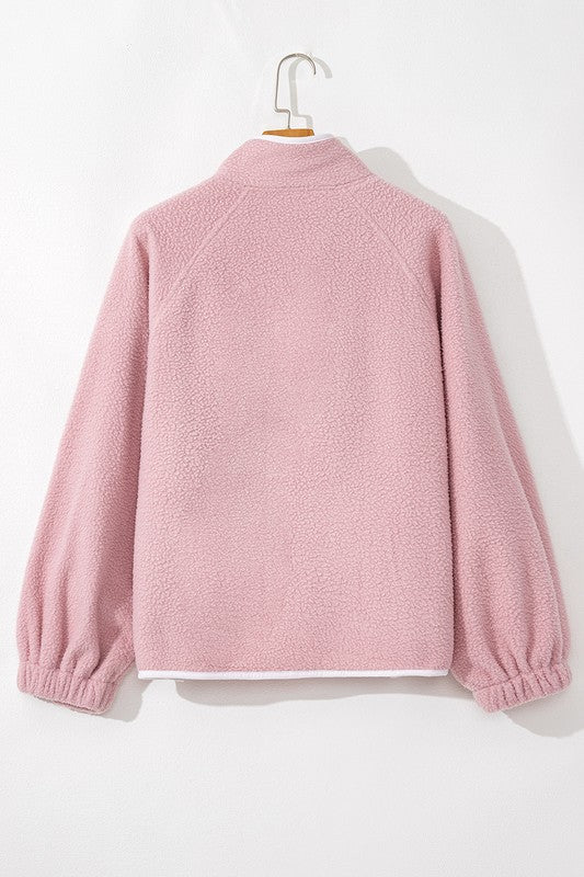 Pink High Collar Pullover