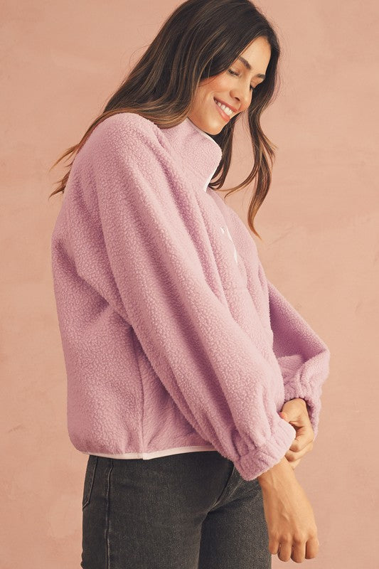 Pink High Collar Pullover