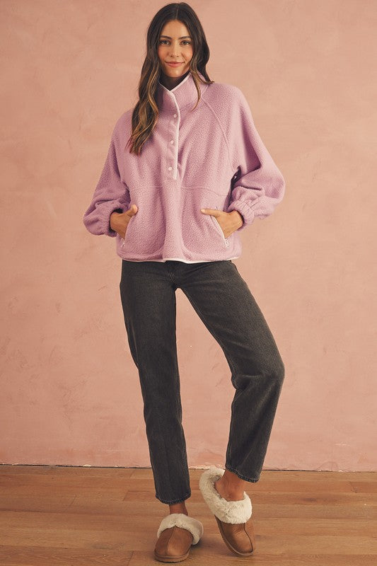 Pink High Collar Pullover