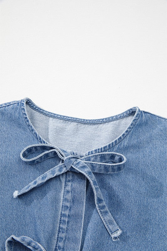 Denim Bow Front Top