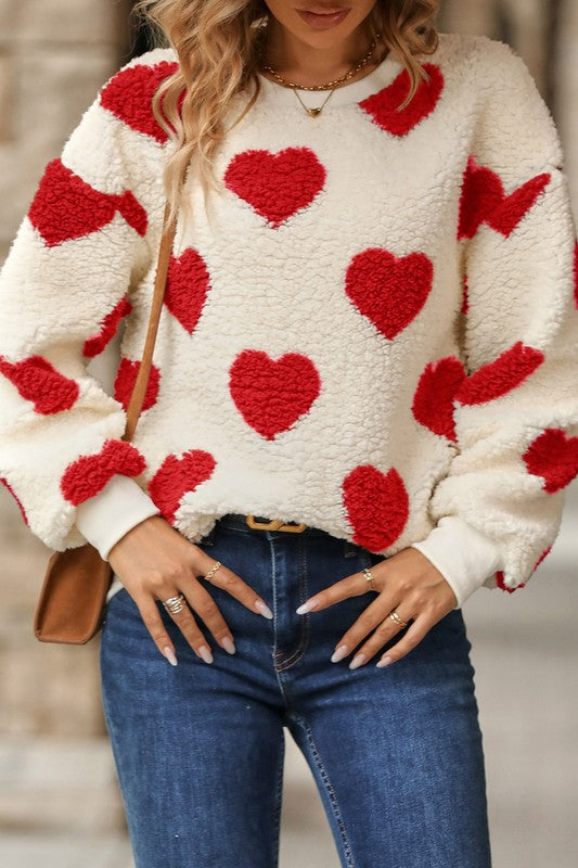 Heart Plush Sweatshirt