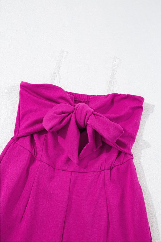 Fuchsia Bow Front Jumpsuit