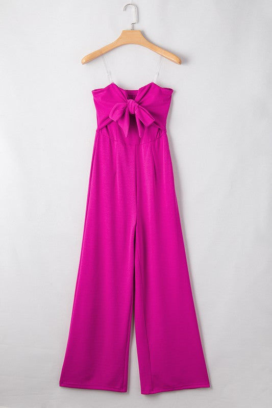 Fuchsia Bow Front Jumpsuit