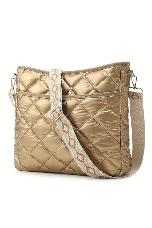 Gold Quilted Shoulder Bag