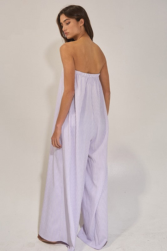 Lilac Strapless Pocket Jumpsuit