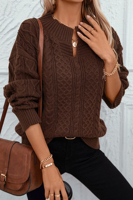 Mocha Coffee Twist Front Sweater