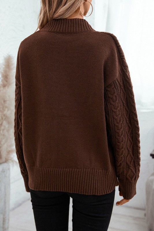 Mocha Coffee Twist Front Sweater