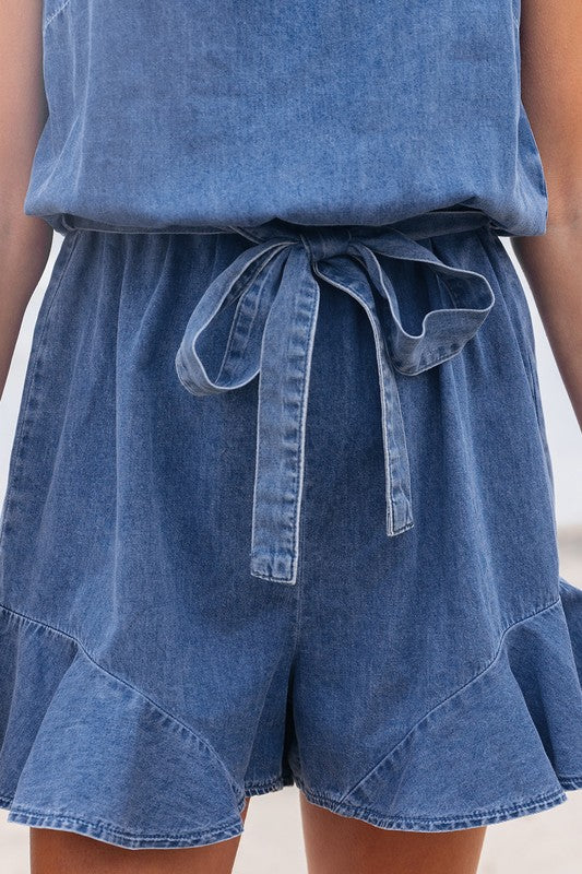 Chambray Denim Romper