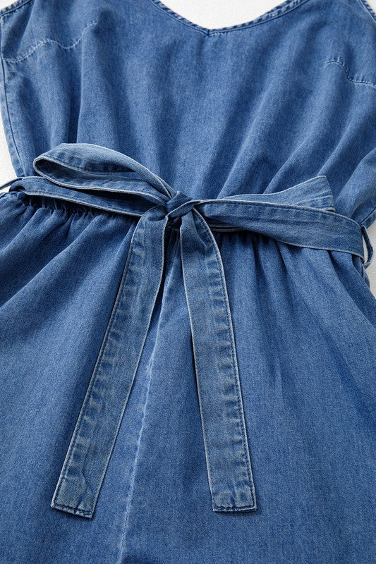 Chambray Denim Romper