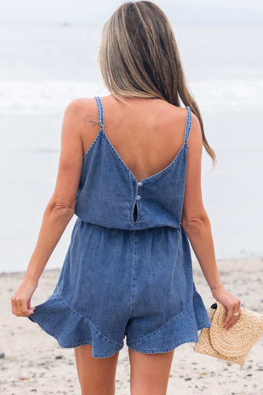 Chambray Denim Romper