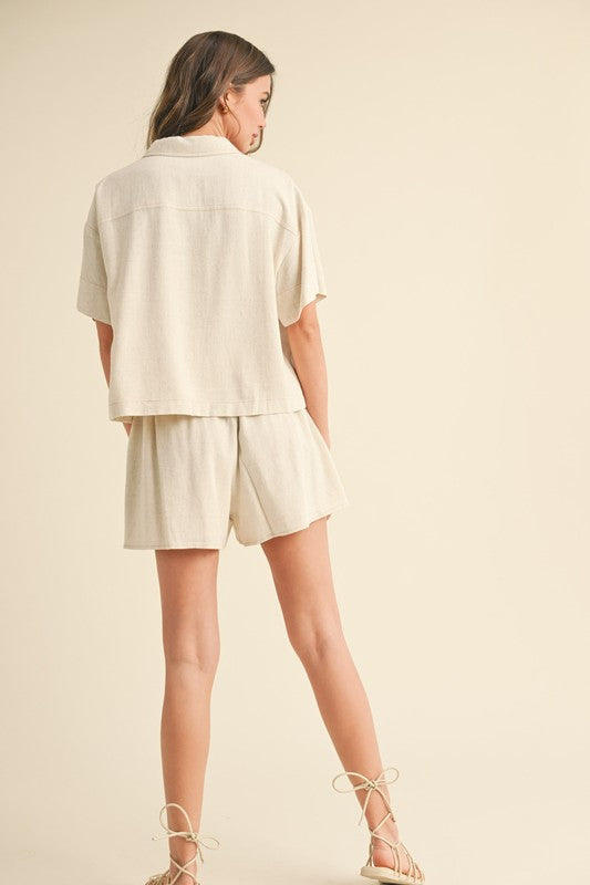 Neutral Light Knit Short Set