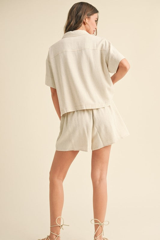 Neutral Light Knit Short Set