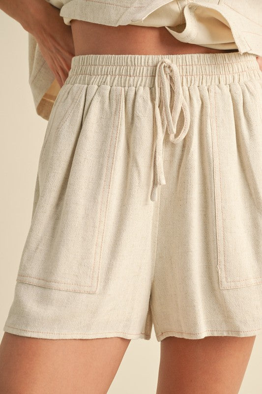 Neutral Light Knit Short Set