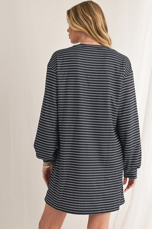 Stripe and Dot Long Sleeve Dress