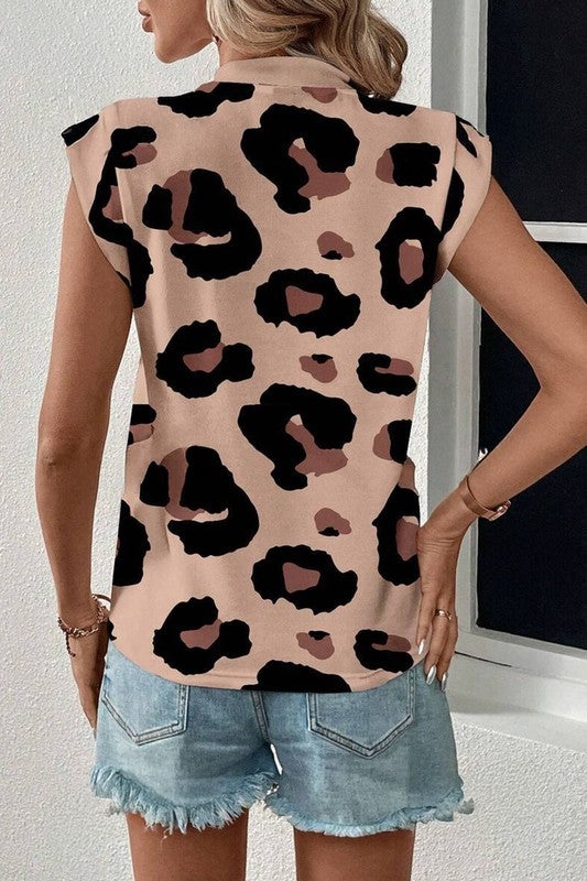 Cap Sleeve Leopard Top