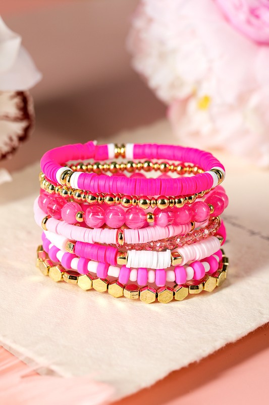 Pink 8 Piece Bracelet Set