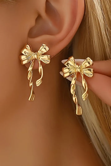 Gold Tone Bow Earring