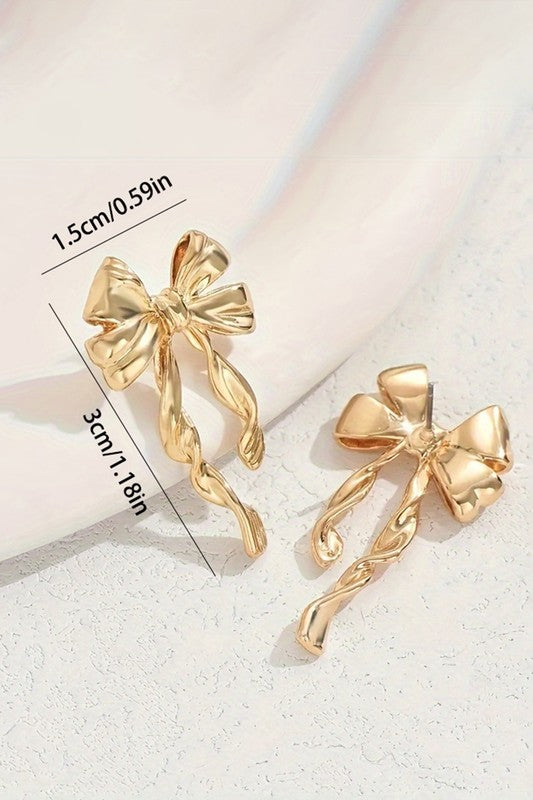 Gold Tone Bow Earring