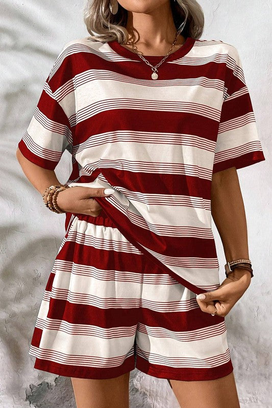 Stripe Tee and Shorts Set