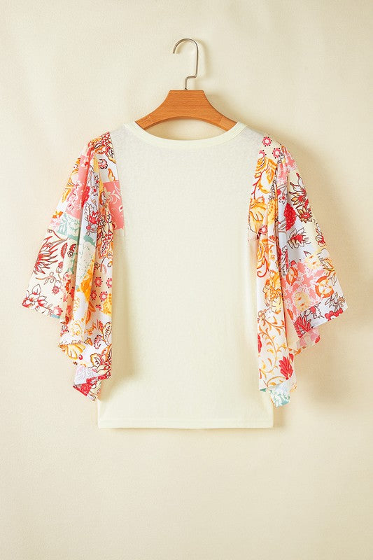 Floral Batwing Top