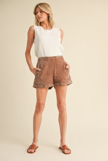 Toffee Brown Pocket Shorts