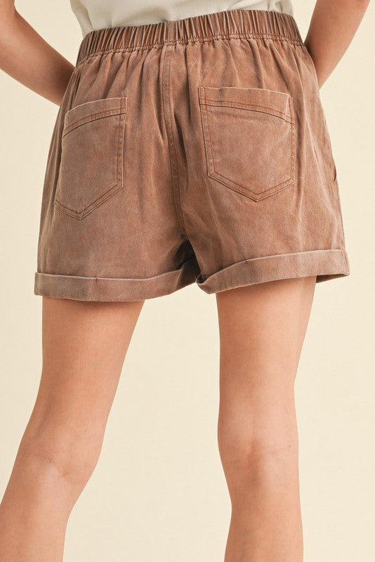 Toffee Brown Pocket Shorts