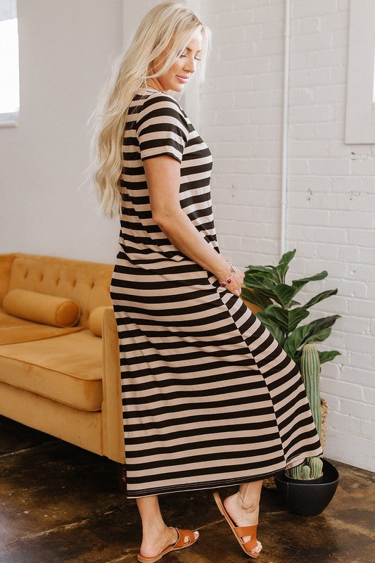 Black & Taupe Maxi Dress - 2