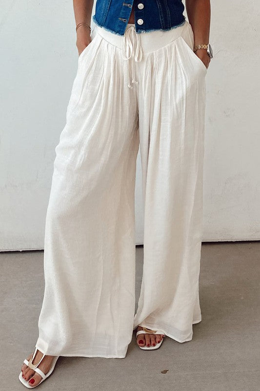 Drop Waist White Pants - 2