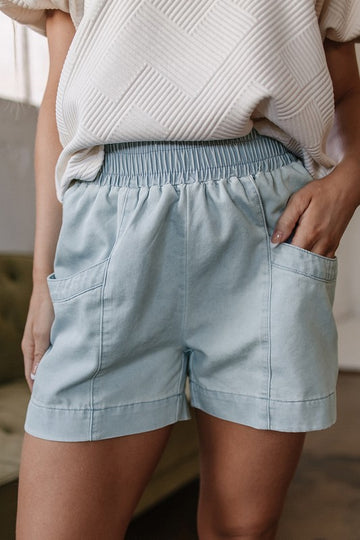 Blue Light Wash Denim Shorts