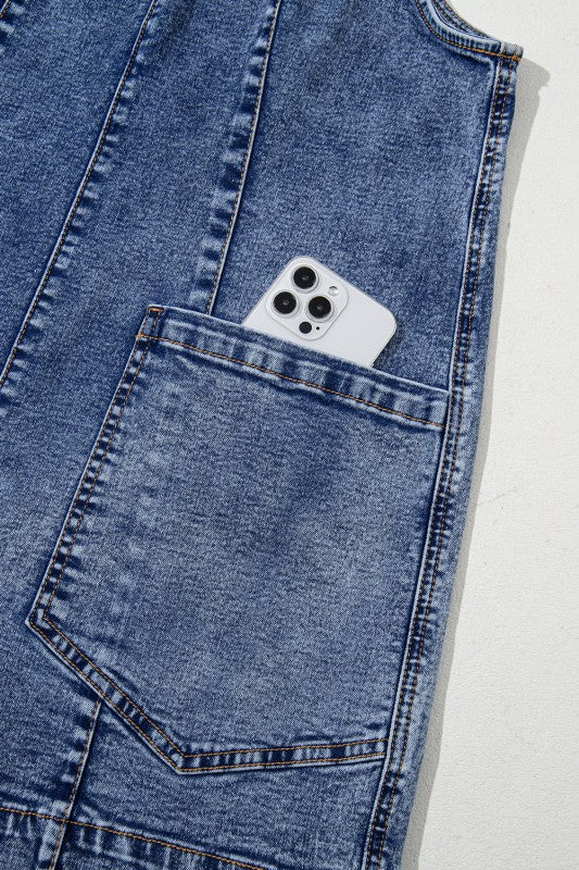 Denim Romper - 2