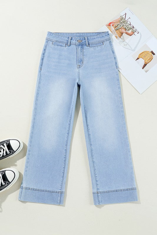 Light Blue Flare Denim Jeans