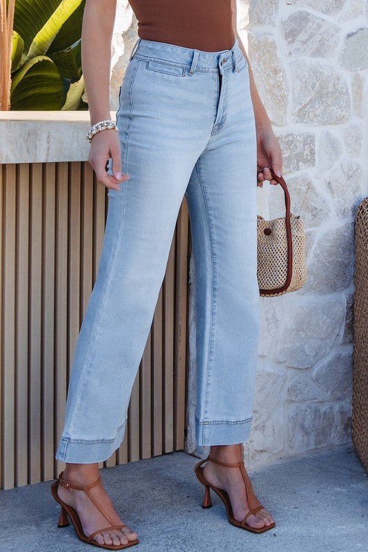 Light Blue Flare Denim Jeans