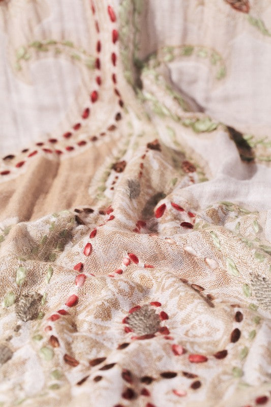 Ecru Artisan Fringe Scarf