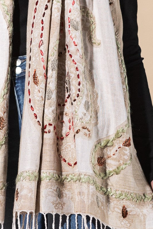 Ecru Artisan Fringe Scarf