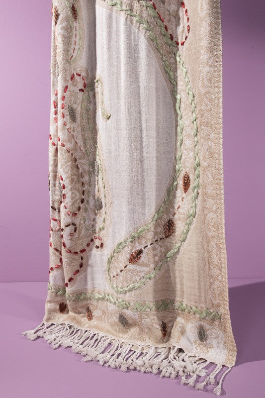 Ecru Artisan Fringe Scarf