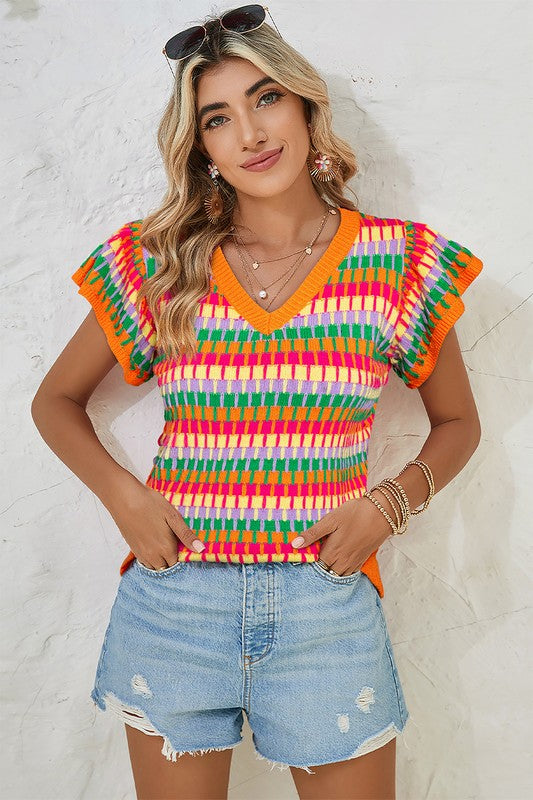 Colorblock Knitted Top