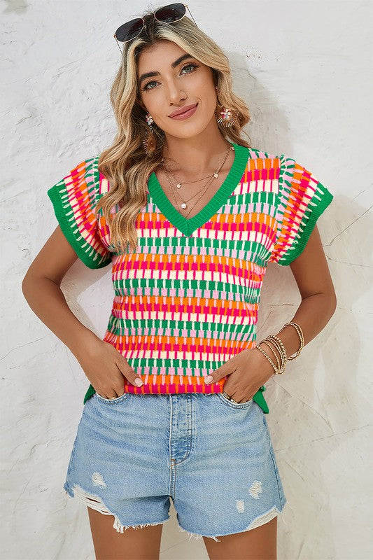 Colorblock Knitted Top