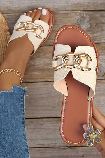 Gold Link Chain Sandals