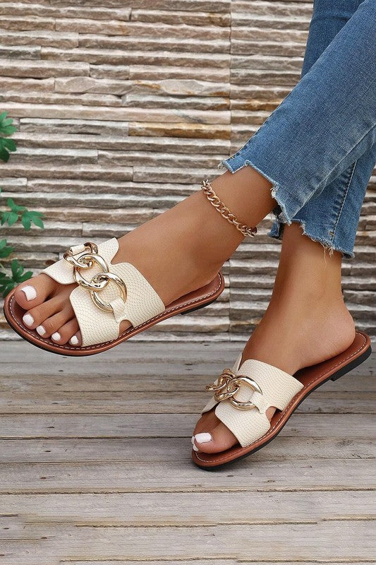 Gold Link Chain Sandals