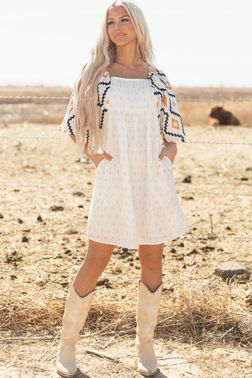 Pocket Geo Printed Sleeve Dress - 2