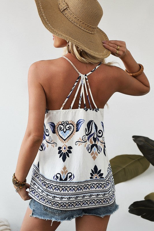Boho Spaghetti Strap Tank Top - 2