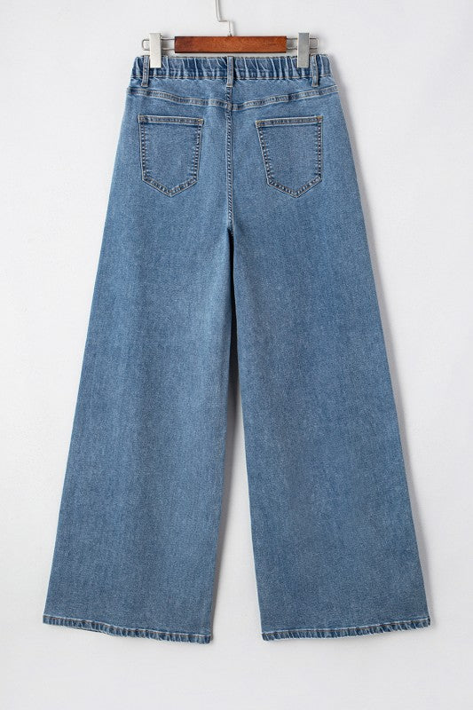 【BAON】Mvendi Washing Denim Wide Pants BAON (バオン) - ムベンディウォッシュ加工デニムワイドパンツ