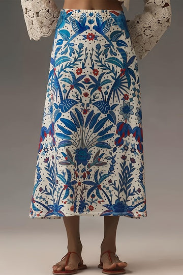 Floral Print Midi Skirt