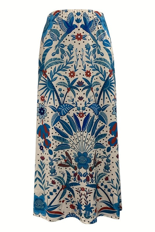 Floral Print Midi Skirt
