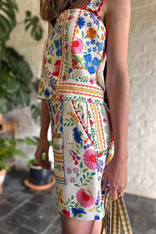 Two Piece Printed Shorts Set