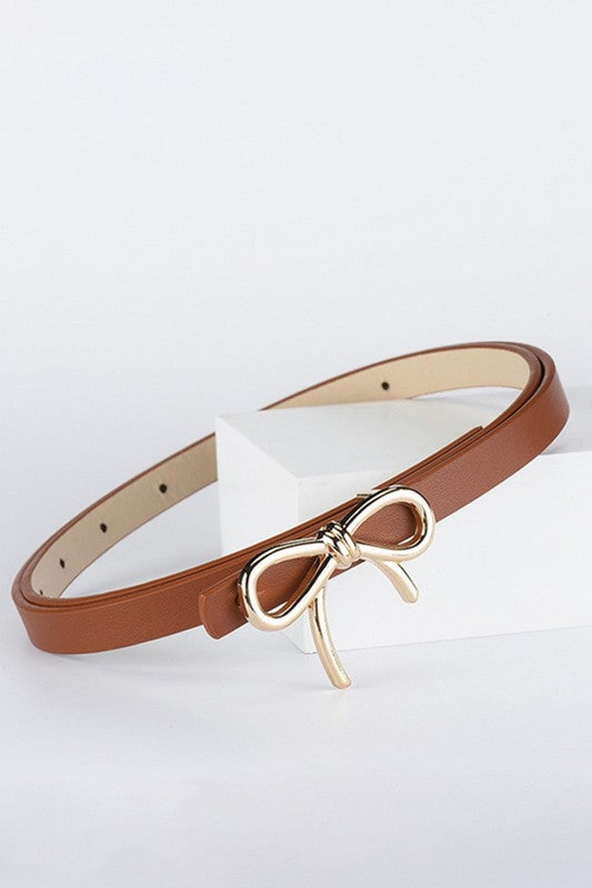 Thin Brown Bow Belt