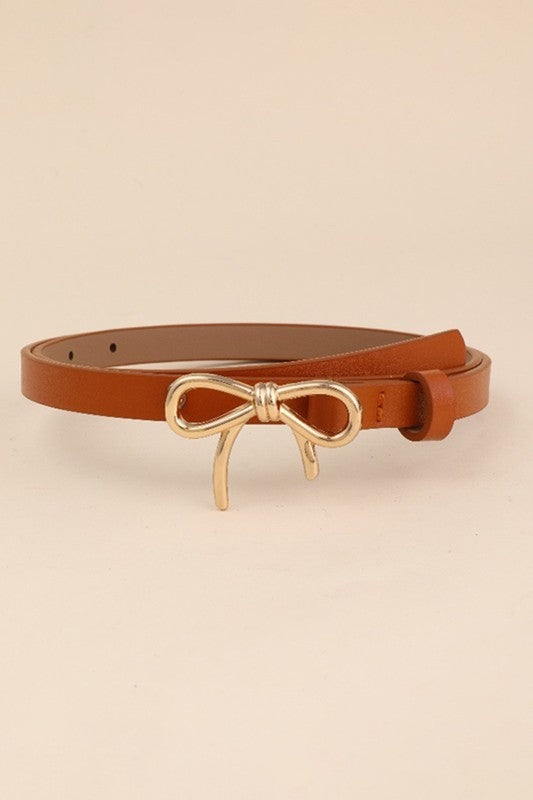 Thin Brown Bow Belt