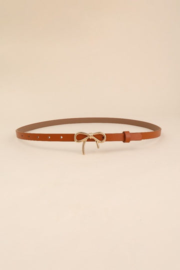Thin Brown Bow Belt