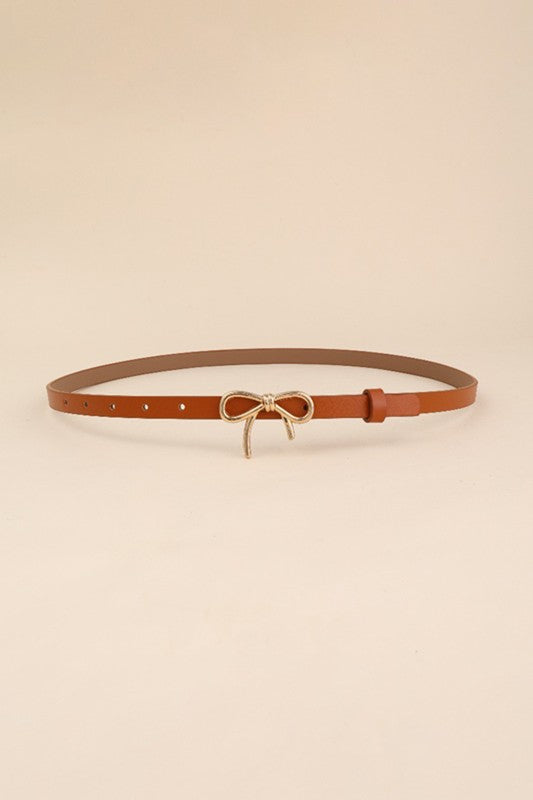 Thin Brown Bow Belt